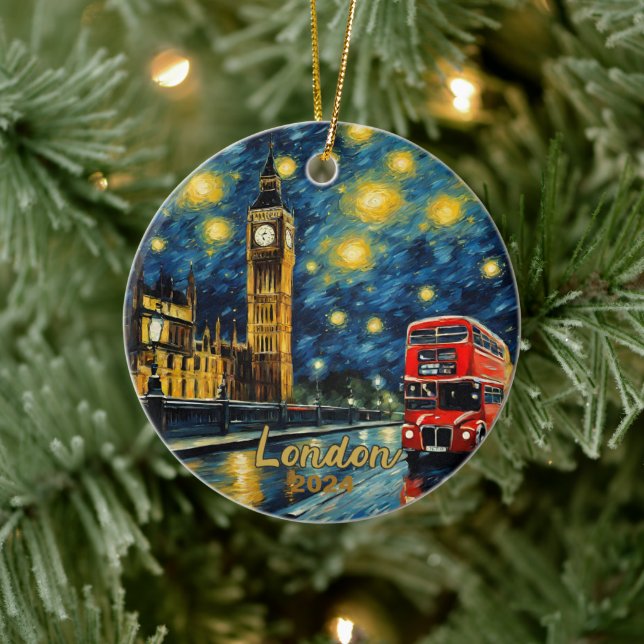 Big Ben London Souvenir Ceramic Ornament (Tree)
