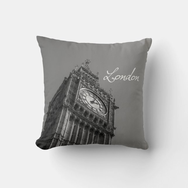 Big Ben London Throw Pillow (Front)