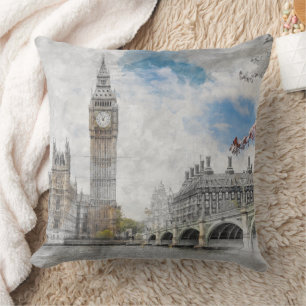  Big Ben London Throw Pillow – Iconic Cityscape 