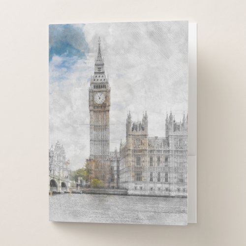 Big Ben London UK Travel Pocket Folder – Iconic 