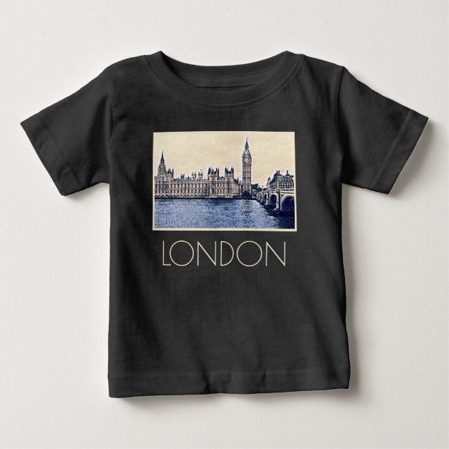 Big Ben London Watercolor art Baby T-Shirt (Front)
