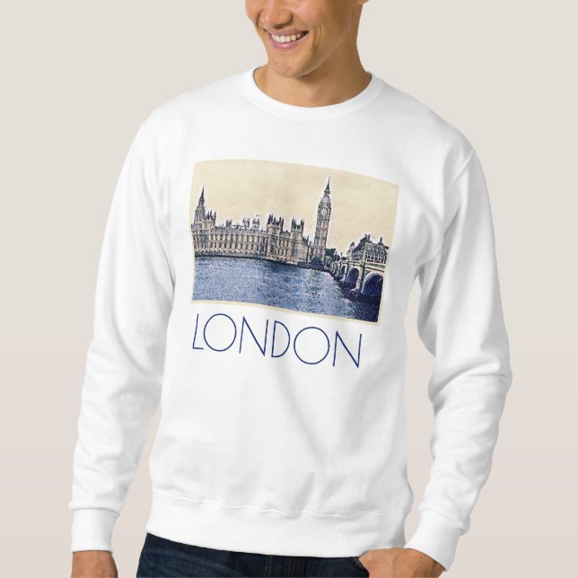 Big Ben London Watercolor art Sweatshirt (Front)