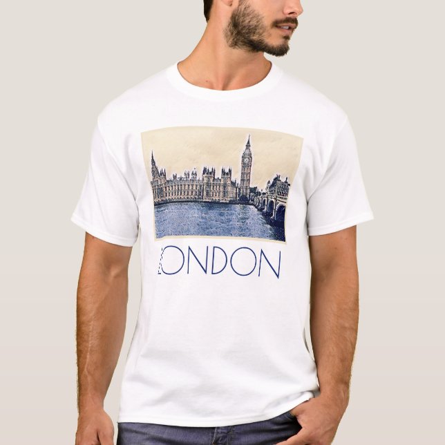 Big Ben London Watercolor art T-Shirt (Front)