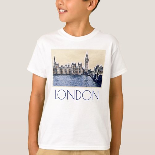 Big Ben London Watercolor art T_Shirt