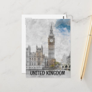 Big Ben London Watercolor Postcard – Artistic UK 