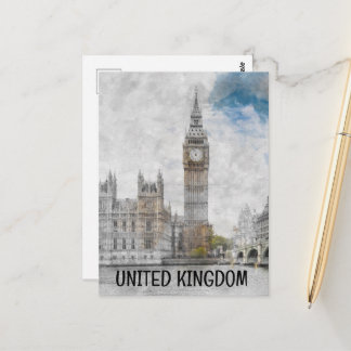 Big Ben London Watercolor Postcard – Artistic UK 