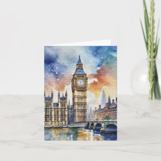 Big Ben London Watercolor Stationery Card