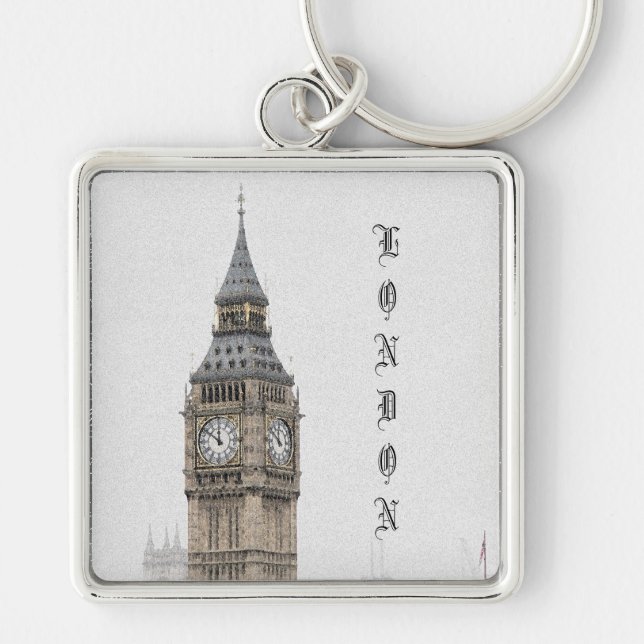 Big Ben London (Watercolour) Keychain (Front)