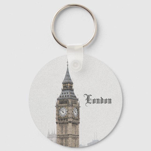 Big Ben London (Watercolour) Keychain (Front)