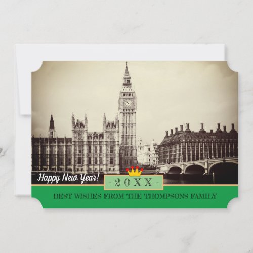 Big Ben London Westminster  Happy New Year Card