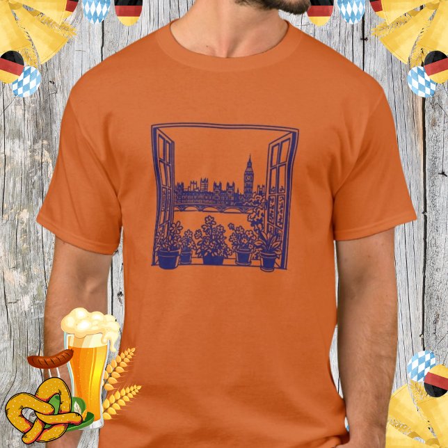 Big Ben London Window View UK Travel Souvenir T-Shirt (Creator Uploaded)