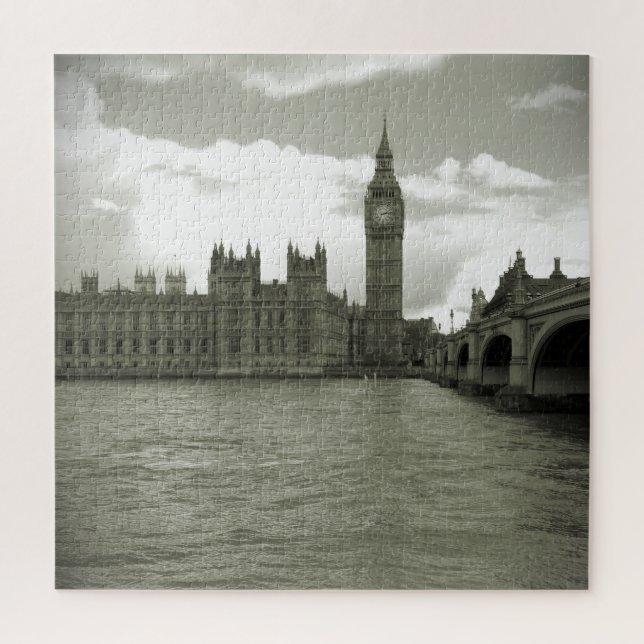 Big Ben Parliament in Black & White 20x20 - 676 pc Jigsaw Puzzle (Vertical)