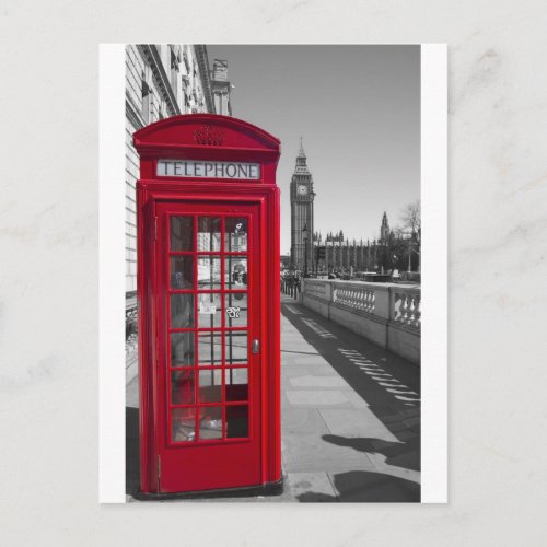 Big Ben Red Telephone box Postcard