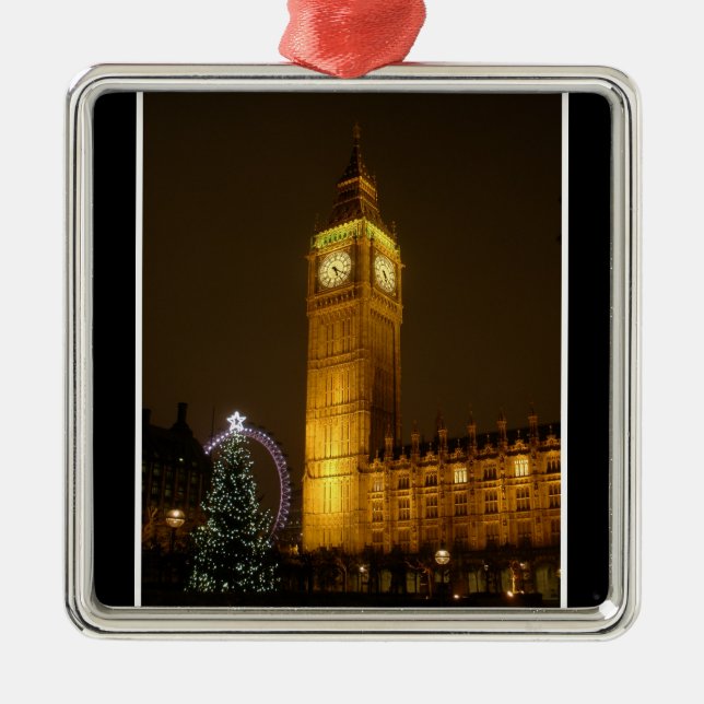 Big Ben ticks Goodnight Metal Ornament (Front)