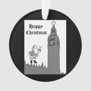 Big Ben Vintage Santa London Christmas Ornament