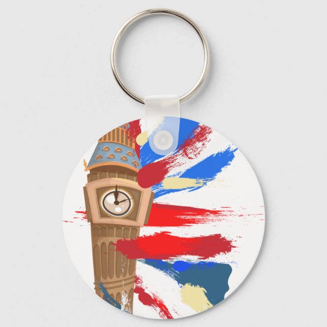 Big Ben Westminster Clock Tower Keychain (Front)