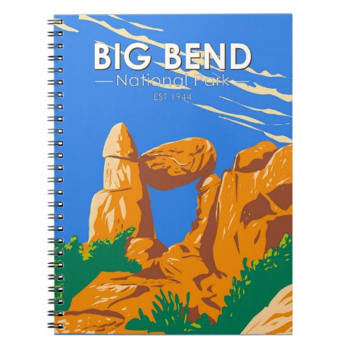 Big Bend National Park Balanced Rock Vintage Notebook