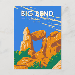 Big Bend National Park Balanced Rock Vintage Postcard