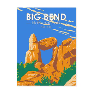 Big Bend National Park Balanced Rock Vintage Postcard
