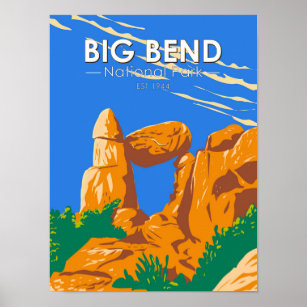 Big Bend National Park Balanced Rock Vintage Poster