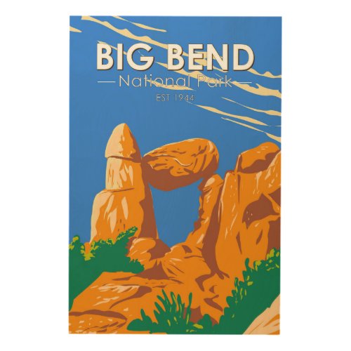 Big Bend National Park Balanced Rock Vintage Wood Wall Art