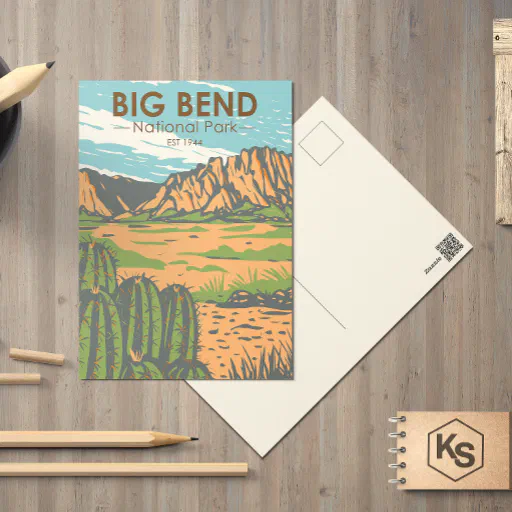 Big Bend National Park Chihuahuan Desert Vintage  Postcard
