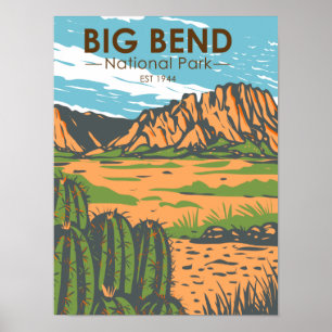 Big Bend National Park Chihuahuan Desert Vintage Poster