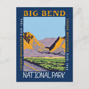  Big Bend National Park Chisos Mountain Distressed Postcard