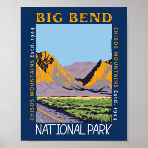 Big Bend National Park Chisos Mountain Distressed Poster