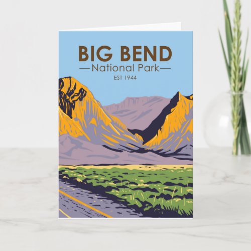  Big Bend National Park Chisos Mountains Vintage Card
