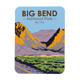 Big Bend National Park Chisos Mountains Vintage Magnet