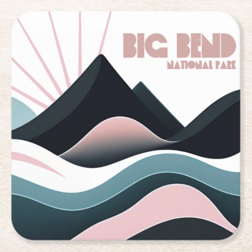 Big Bend National Park Colored Hills Square Paper Coaster