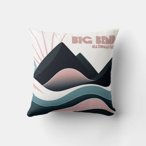 Big Bend National Park Colored Hills Throw Pillow