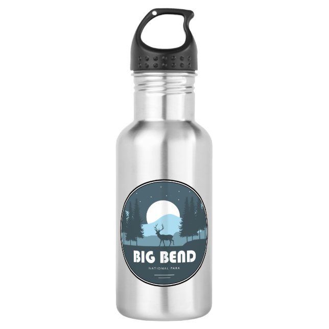 Big Bend National Park Deer Stainless Steel Water Bottle (Front)