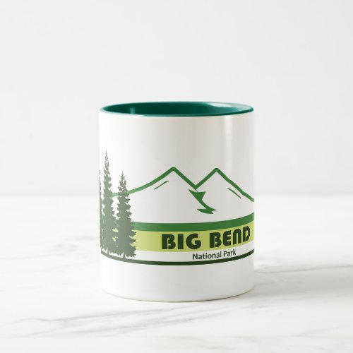 Big Bend National Park Green Stripes Two_Tone Coffee Mug