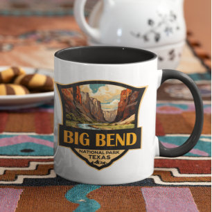 Big Bend National Park Illustration Retro Badge Mug
