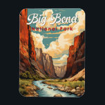 Big Bend National Park Illustration Retro Magnet<br><div class="desc">Big Bend vintage vector design. Big Bend National Park is in southwest Texas and includes the entire Chisos mountain range and a large swath of the Chihuahuan Desert.</div>