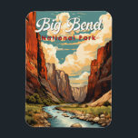 Big Bend National Park Illustration Retro Magnet<br><div class="desc">Big Bend vintage vector design. Big Bend National Park is in southwest Texas and includes the entire Chisos mountain range and a large swath of the Chihuahuan Desert.</div>