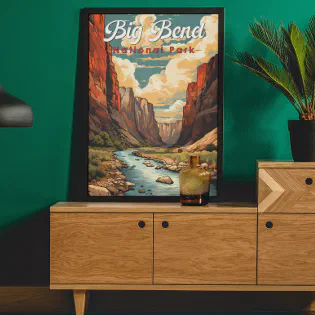 Big Bend National Park Illustration Retro Poster