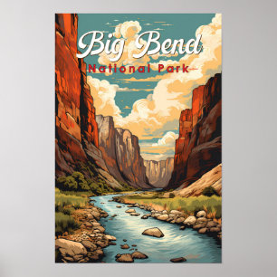 Big Bend National Park Illustration Retro Poster