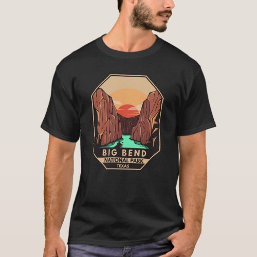Big Bend National Park Kayak Retro Emblem T_Shirt