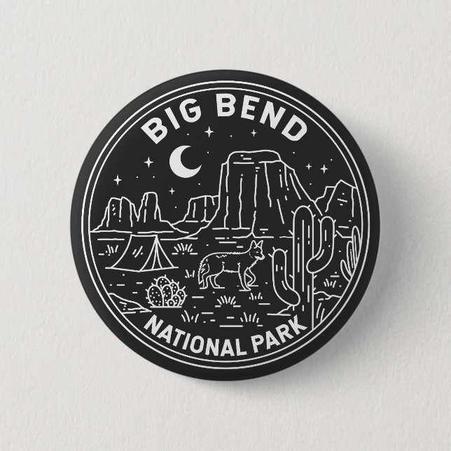 Big Bend National Park Monoline  Button (Front)