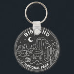 Big Bend National Park Monoline  Keychain<br><div class="desc">Big Bend monoline design. Big Bend National Park is in southwest Texas and includes the entire Chisos mountain range and a large swath of the Chihuahuan Desert.</div>