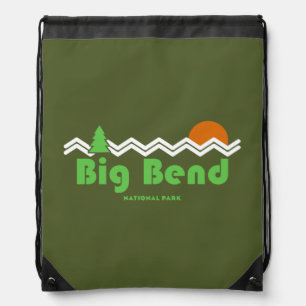 Big Bend National Park Retro Drawstring Bag