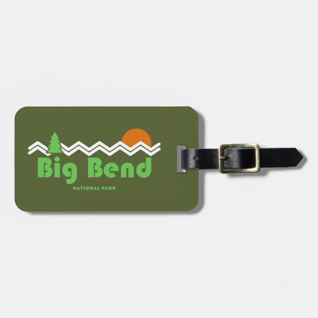 Big Bend National Park Retro Luggage Tag (Front Horizontal)