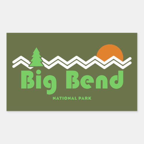 Big Bend National Park Retro Rectangular Sticker