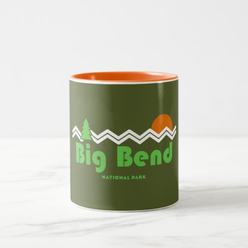 Big Bend National Park Retro Two_Tone Coffee Mug