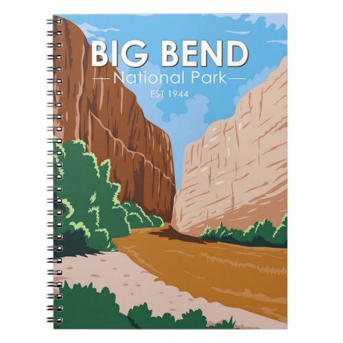  Big Bend National Park Rio Grande Vintage Notebook