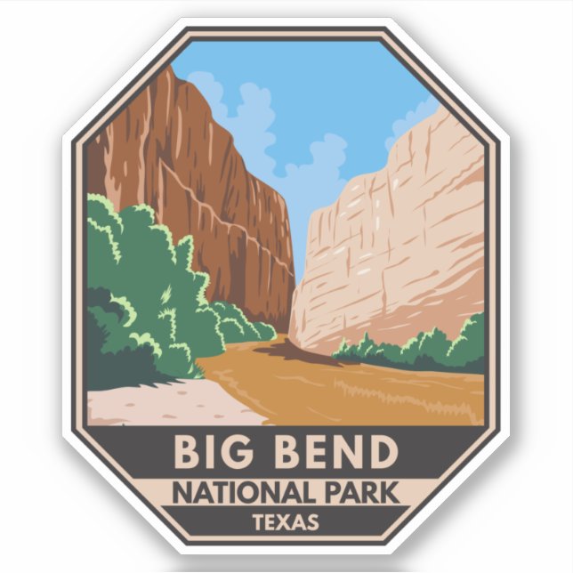 Big Bend National Park Rio Grande Vintage Sticker (Front)