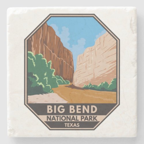 Big Bend National Park Rio Grande Vintage  Stone Coaster
